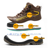 Comfortable And Durable Work Safety Shoes Men's Anti Smashing And Anti Piercing Steel Toe Cap Work Shoes - Fashionner